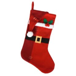 Κάλτσα χριστουγεννιάτικη με καπελάκι ''Άι Βασίλη'', 50cm